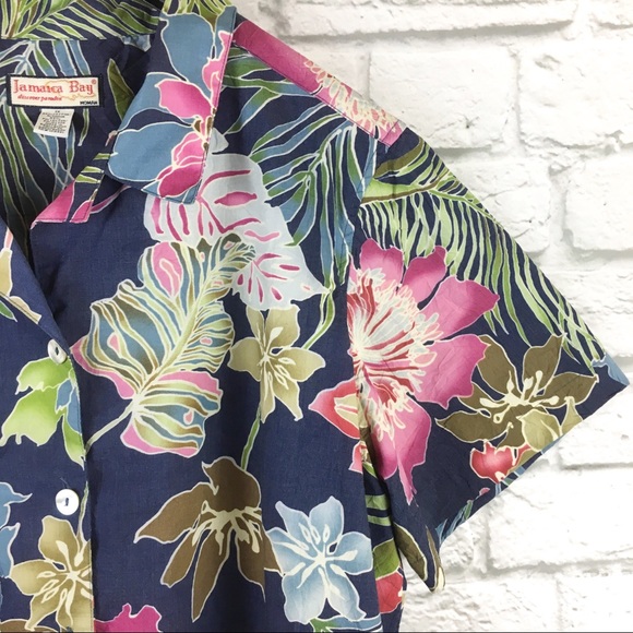 Jamaica Bay Tropical Hawaiian Button Up Shirt 1X - Picture 5 of 5